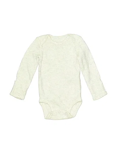 Pre-owned Carter's Babies' Long Sleeve Onesie In White