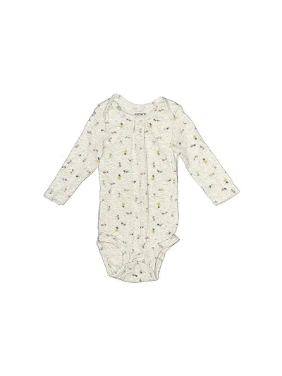 Pre-owned Carter's Babies' Long Sleeve Onesie In White