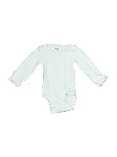 Pre-owned Carter's Babies' Long Sleeve Onesie In White
