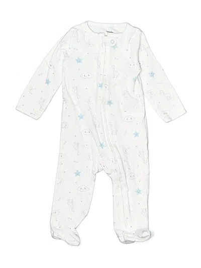 Pre-owned Carter's Babies' Long Sleeve Onesie In White