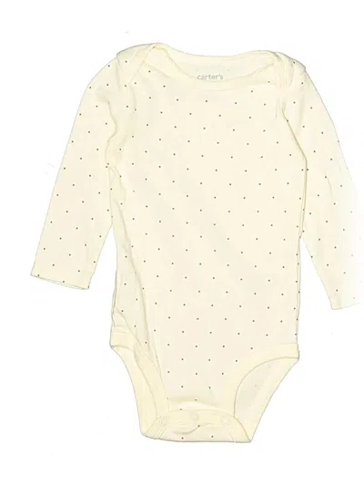 Pre-owned Carter's Babies' Long Sleeve Onesie In White