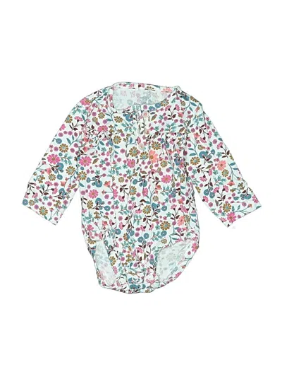 Pre-owned Carter's Babies' Long Sleeve Onesie In White