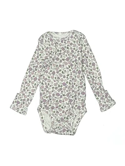 Pre-owned Carter's Babies' Long Sleeve Onesie In White