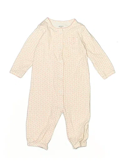 Pre-owned Carter's Babies' Long Sleeve Onesie In White