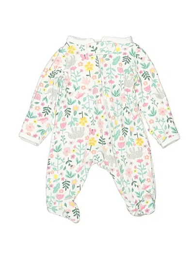 Pre-owned Carter's Kids' Long Sleeve Onesie In White