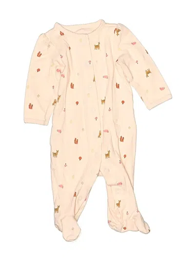Pre-owned Carter's Babies' Long Sleeve Onesie In White