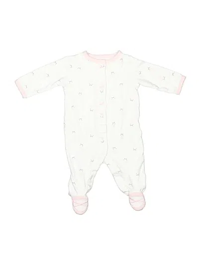 Pre-owned Carter's Babies' Long Sleeve Onesie In White