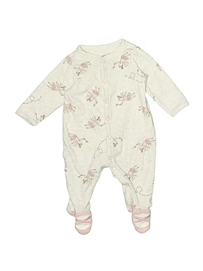 Pre-owned Carter's Babies' Long Sleeve Onesie In White
