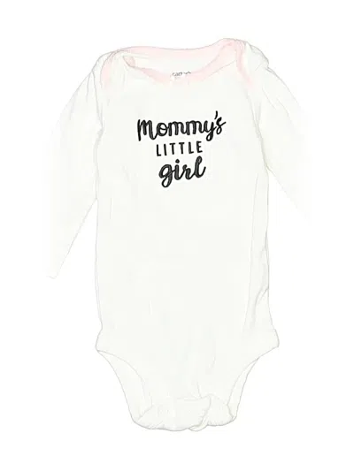 Pre-owned Carter's Babies' Long Sleeve Onesie In White