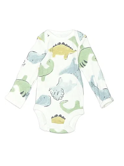Pre-owned Carter's Babies' Long Sleeve Onesie In White