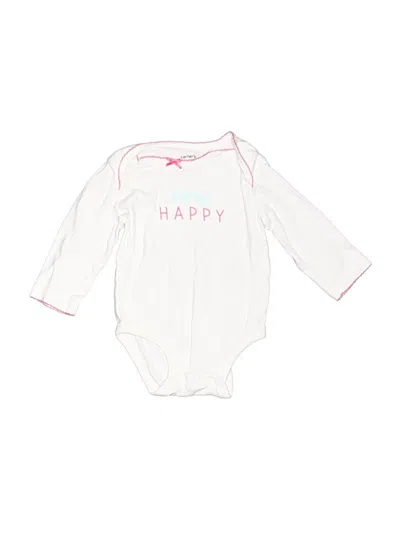 Pre-owned Carter's Babies' Long Sleeve Onesie In White