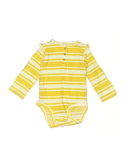 Pre-owned Carter's Babies' Long Sleeve Onesie In Yellow