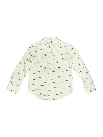 Pre-owned Carter's Kids' Long Sleeve Polo In Ivory