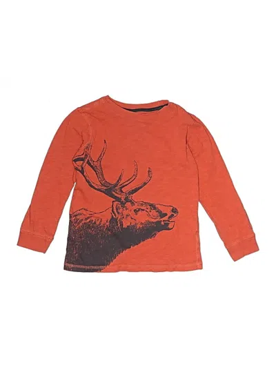 Pre-owned Carter's Kids' Long Sleeve T-shirt In Orange