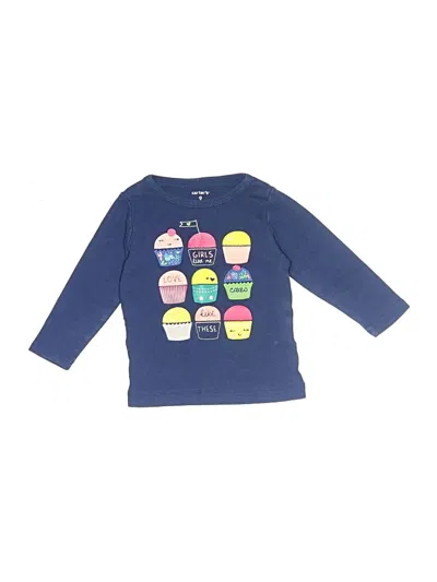 Pre-owned Carter's Babies' Long Sleeve Top Blue Crew Neck Tops