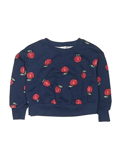 Pre-owned Carter's Kids' Long Sleeve Top Blue Crew Neck Tops