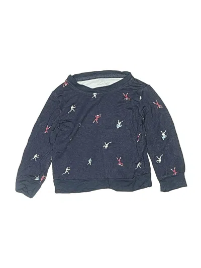 Pre-owned Carter's Kids' Long Sleeve Top Blue Crew Neck Tops