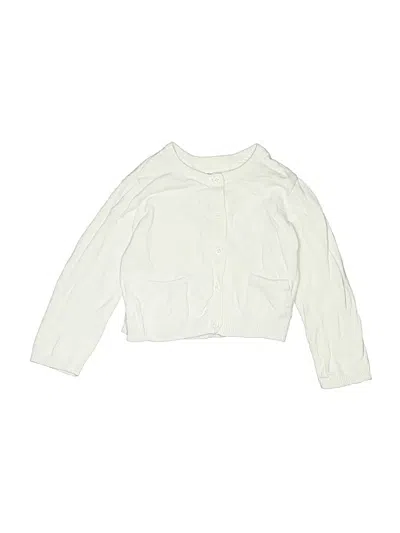 Pre-owned Carter's Kids' Long Sleeve Top Ivory Keyhole Neckline Tops