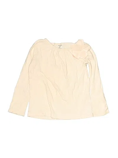 Pre-owned Carter's Kids' Long Sleeve Top Ivory Ruffles Neckline Tops