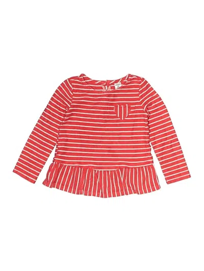 Pre-owned Carter's Kids' Long Sleeve Top Red Ruffles Neckline Tops