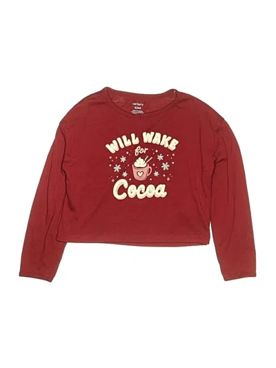 Pre-owned Carter's Kids' Long Sleeve T-shirt In Burgundy
