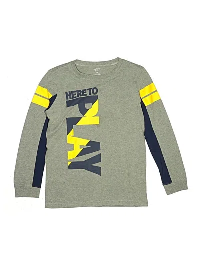 Pre-owned Carter's Kids' Long Sleeve T-shirt In Gray