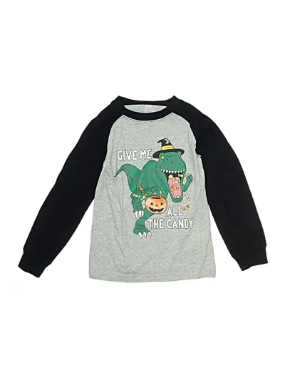 Pre-owned Carter's Kids' Long Sleeve T-shirt In Gray