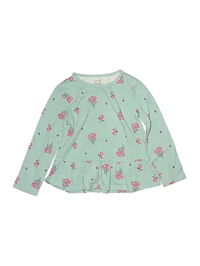 Pre-owned Carter's Kids' Long Sleeve T-shirt In Green