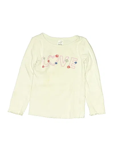 Pre-owned Carter's Kids' Long Sleeve T-shirt In Ivory