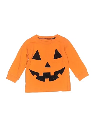Pre-owned Carter's Kids' Long Sleeve T-shirt In Orange