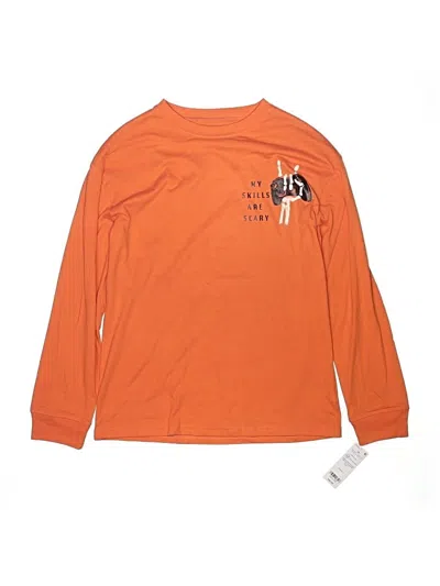 Pre-owned Carter's Kids' Long Sleeve T-shirt In Orange