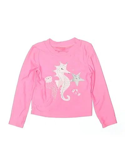 Pre-owned Carter's Kids' Long Sleeve T-shirt In Pink