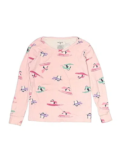 Pre-owned Carter's Kids' Long Sleeve T-shirt In Pink