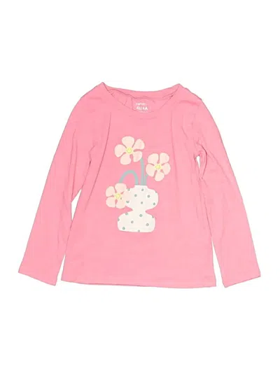 Pre-owned Carter's Kids' Long Sleeve T-shirt In Pink