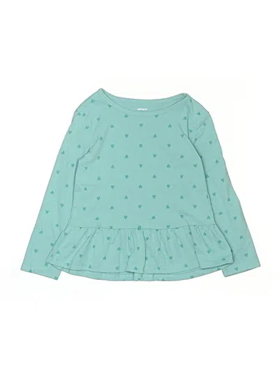 Pre-owned Carter's Kids' Long Sleeve T-shirt In Teal