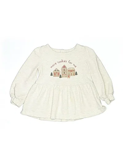 Pre-owned Carter's Kids' Long Sleeve T-shirt In White