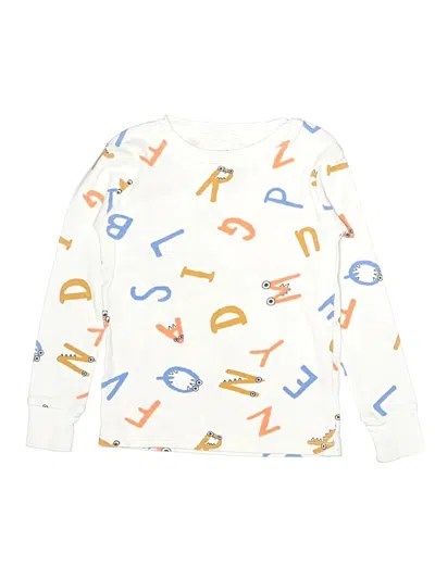 Pre-owned Carter's Kids' Long Sleeve T-shirt In White