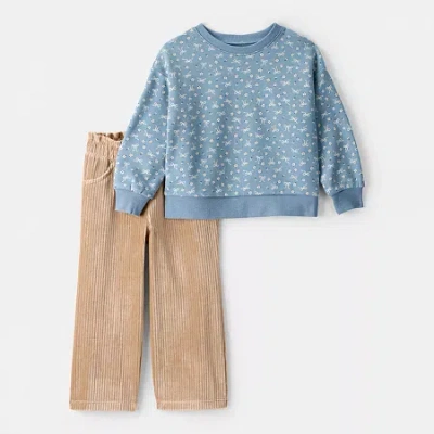 Carter's Babies' Mini Bow Toddler Girls 2-pc. Pant Set In Blue