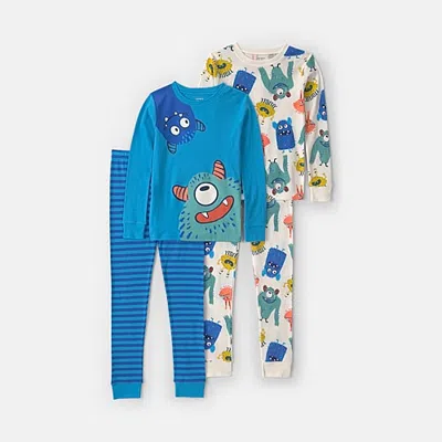 Carter's Monsters Little & Big Kid Boys Crew Neck Long Sleeve 4-pc. Pajama Set In Blue