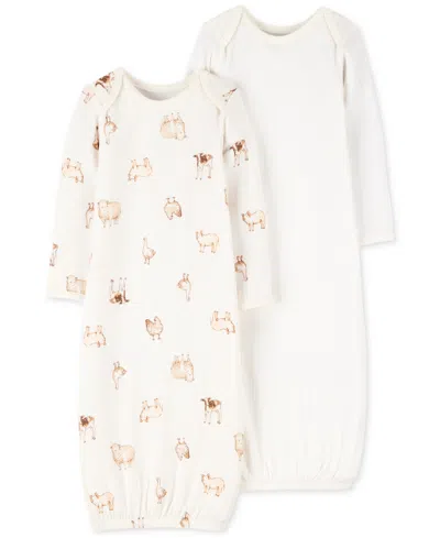 Carter's Purelysoft By  Baby 2-pc. Sleeper Gowns Set In White