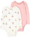 Carter's Purelysoft By  Baby Boys Long-sleeve Purelysoft Bodysuits, Pack Of 2 In Pink
