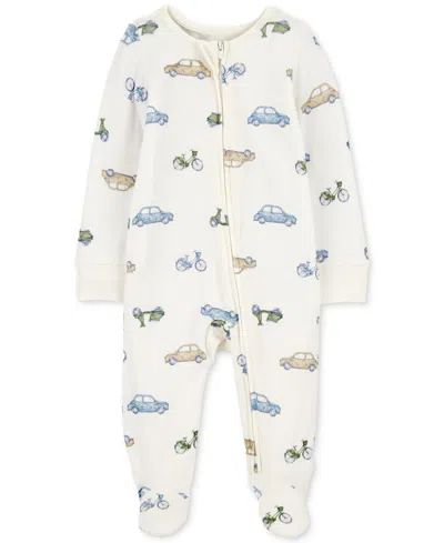 Carter's Purelysoft By  Baby Zip-up Purelysoft 1-piece Sleep & Play Pajamas In Ivory-cars