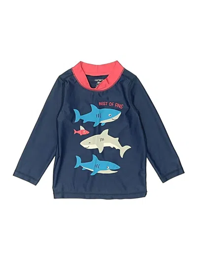 Pre-owned Carter's Kids' Rash Guard In Blue