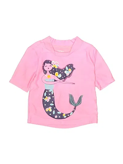 Pre-owned Carter's Kids' Rash Guard In Pink