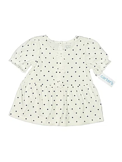 Pre-owned Carter's Kids' Short Sleeve Blouse In Ivory
