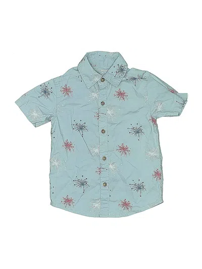 Pre-owned Carter's Kids' Short Sleeve Button Down Shirt In Blue