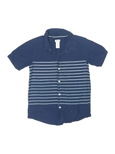 Pre-owned Carter's Kids' Short Sleeve Button Down Shirt In Blue