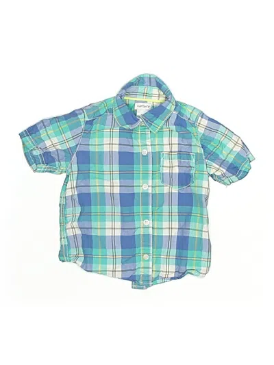 Pre-owned Carter's Kids' Short Sleeve Button Down Shirt In Blue