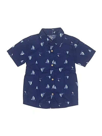 Pre-owned Carter's Kids' Short Sleeve Button Down Shirt In Blue