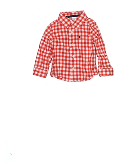Pre-owned Carter's Babies' Short Sleeve Button Down Shirt In Red